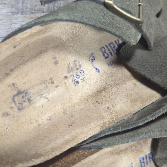 Birkenstock Boston Green Thyme Suede Clog Women's Size EU 40 US 9 Soft Footbed - Picture 7 of 12